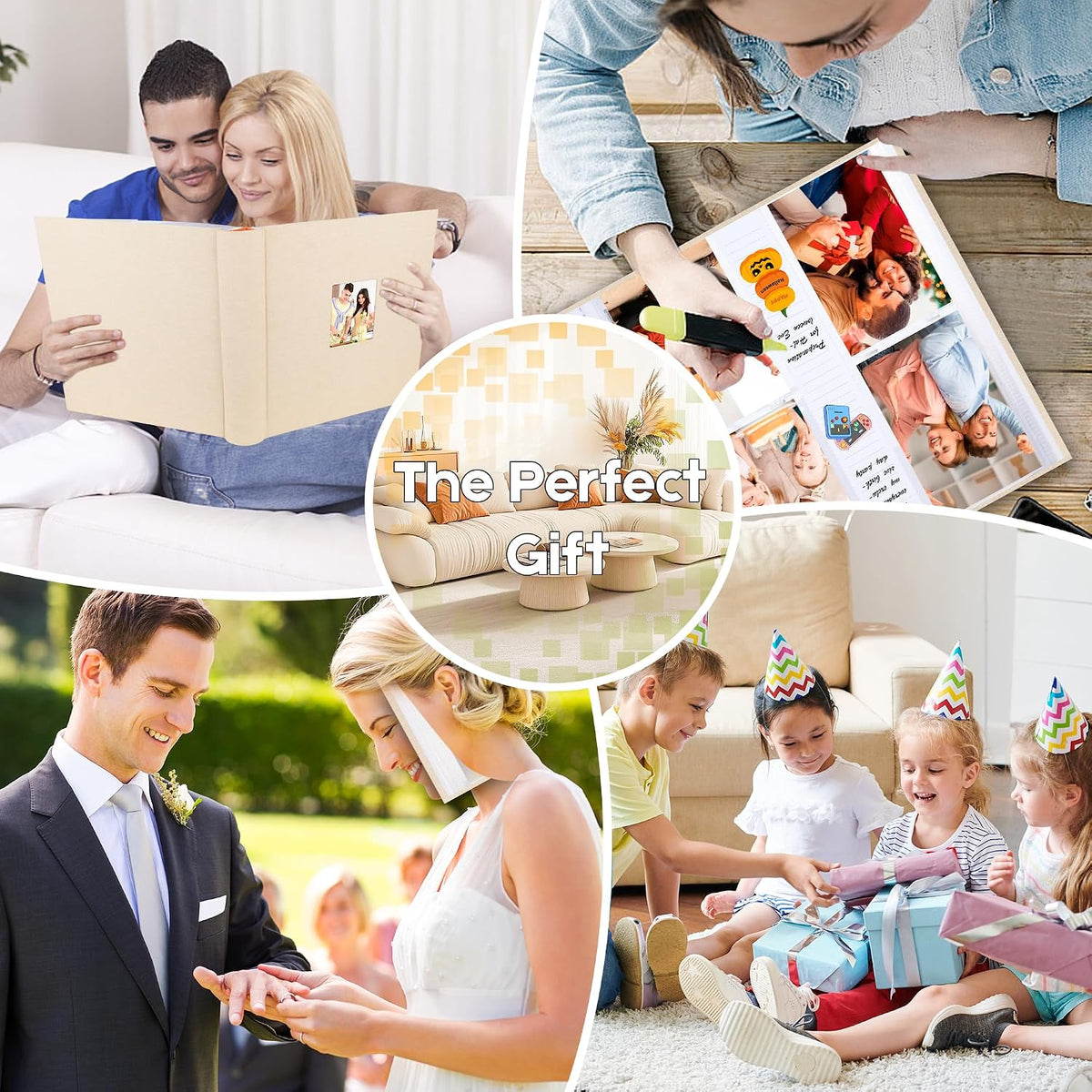 Photo Album 4x6 Vertical 600 Photos with Writing Space, Beige
