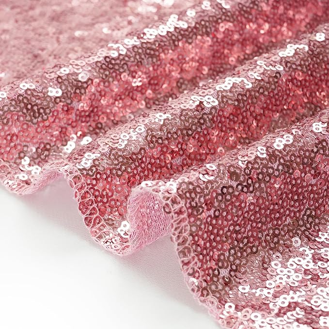 Eternal Beauty Sequin Backdrop Curtains, 2x8 Ft-2 Panels Fuchsia Pink Back Drop for Shimmer Photography Party Wedding Birthday Decor