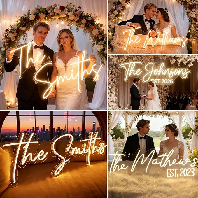 Custom Neon Sign for Wall Decor Personalized LED Neon Wedding Light Sign Customizable Bedroom Room Decor Aesthetic Birthday Gift