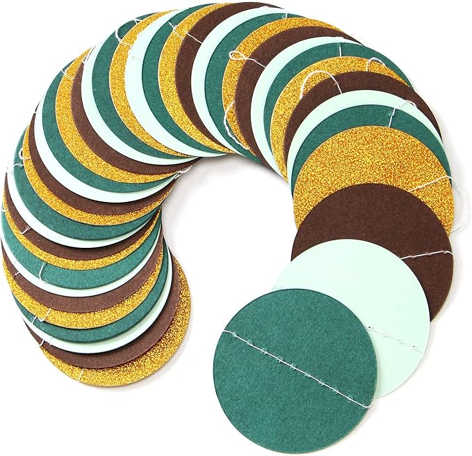 Sage-Green Gold Brown Party Decorations - 52FT Paper Streamers Gender Neutral Baby Shower Bridal Shower Garland Boho Birthday Rustic Decoration Woodland Theme Decor HongTongTong