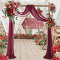 gogoparti Wedding Arch Draping Fabric Burgundy Arch Drapes Sheer Backdrop Curtain for Ceremony Parties Photo Booths Weddings Decor 19Ft Length x 28" Width 1 Panel
