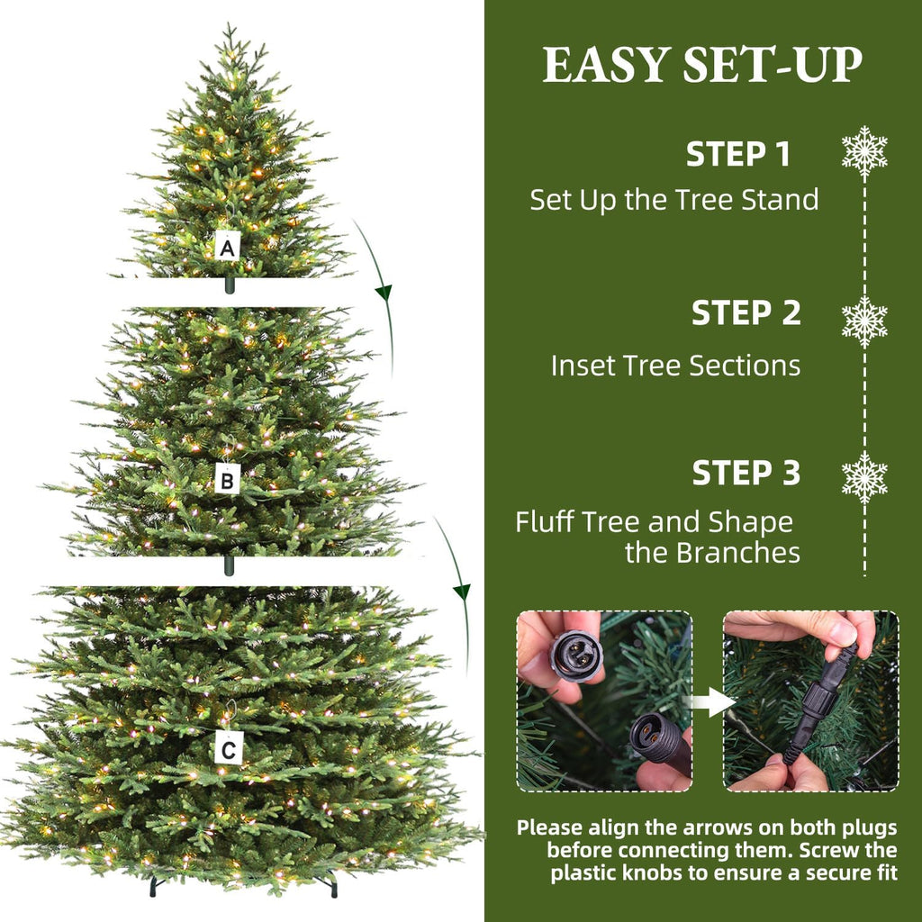 9ft prelit premium christmas tree, 5179 realistic pe&pvc, package contents