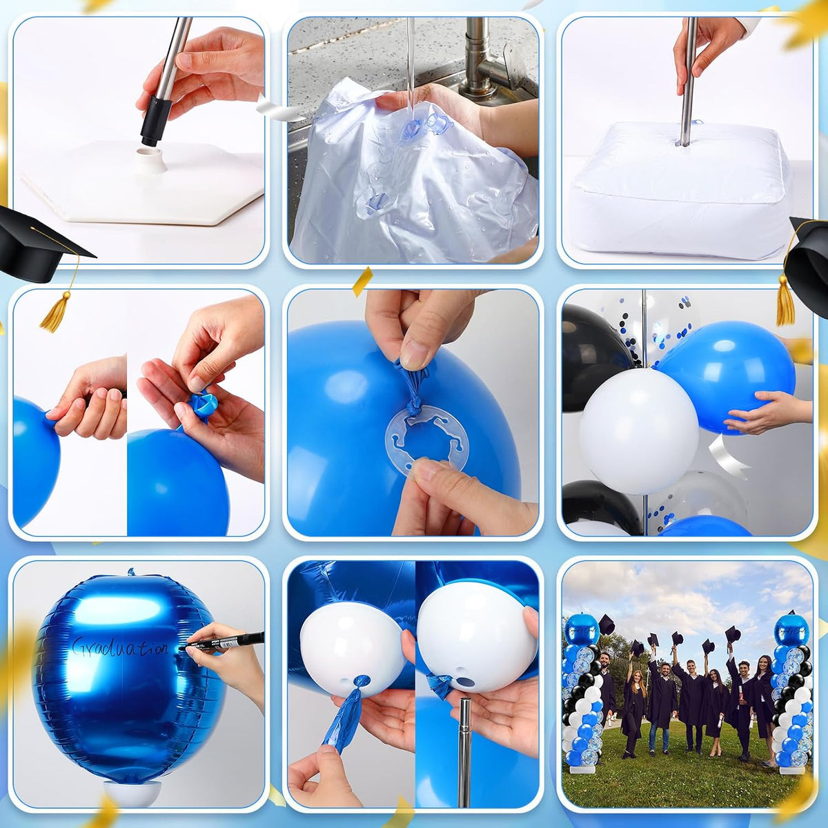 2 sets blue and black white balloon column, main product view