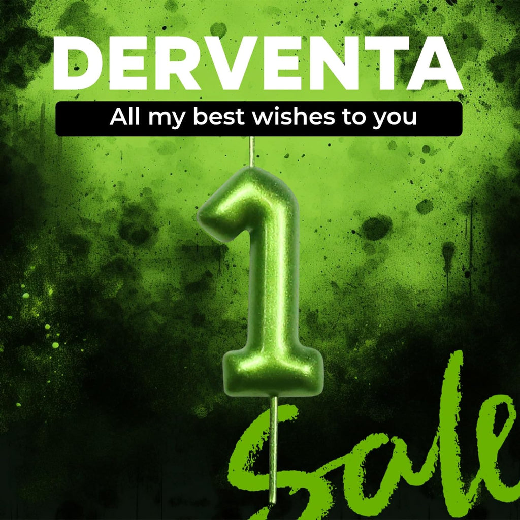 DERVENTA Number Candle Green 2.36 inch Party Celebration Anniversary Decoration Perfect Birthday Brunch Dessert Cake Topper 1 Piece (Number 4 Green)