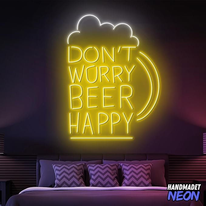 Handmadetnoensign Personalized Billiards Neon Sign, Custom Billiard Decor Led Light, Decorative Wall Art Lights Signs, Lounge, Game Room Gifts For Friends, Kids, Dad, Brother (Beer)