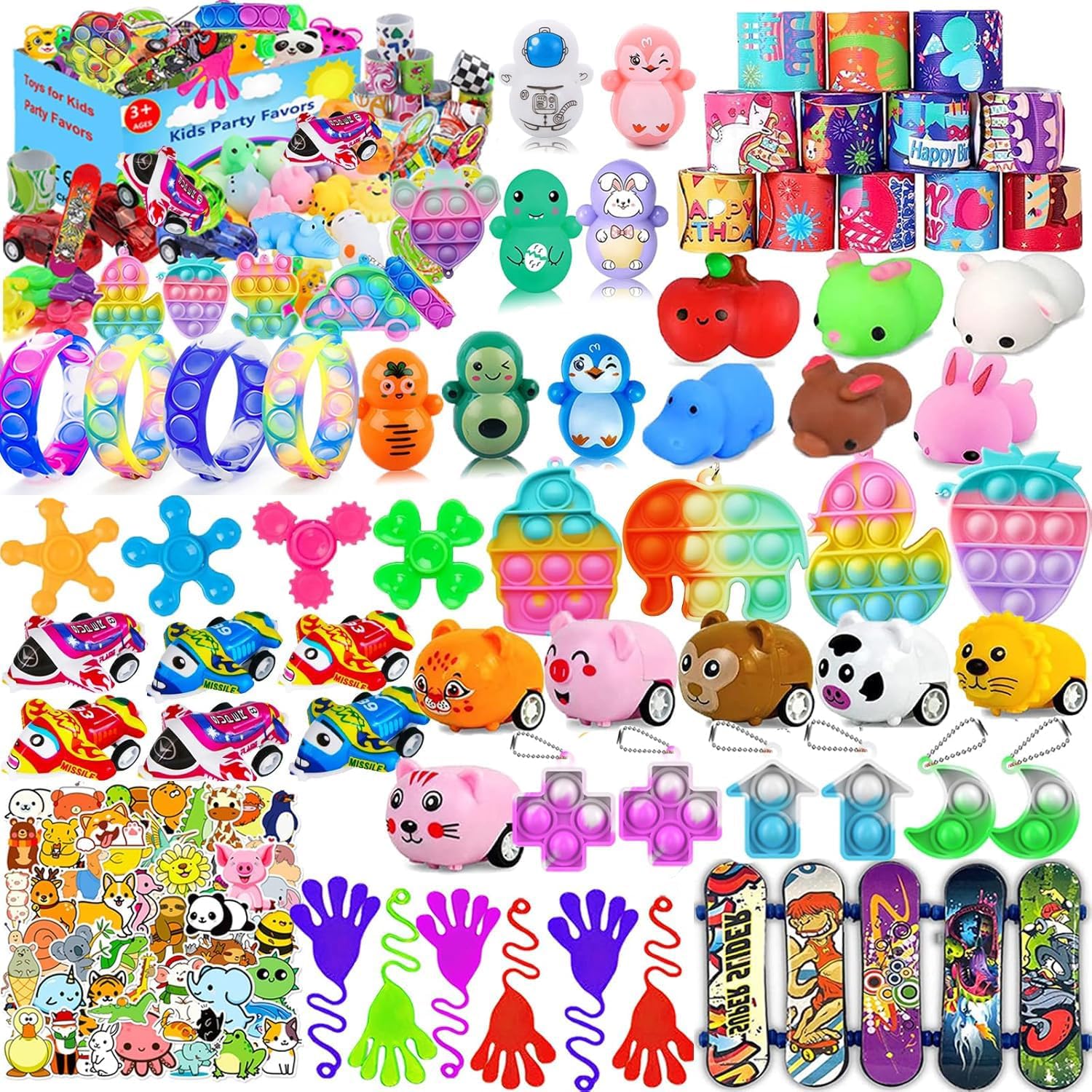 Kaisbro 124 Pcs Party Favors for Kids 4-8, Birthday Gift Toys, Goodie Bag Stuffers, Treasure Box Carnival Prizes, Gifts Classroom, Pinata Bags Filler Boys and Girls 8-12