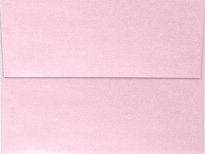 LUXPaper A7 Invitation Envelopes | Peel & Press | 5 1/4" x 7 1/4" | Rose Quartz Metallic | 80lb. Text | 50 Qty