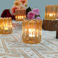 GOLDEAL 24Pcs Gold Glass Votive Candle Holders Tealight Holders Decorative, Tea Candle Holders Bulk,Candlestick for Wedding, Party,Dinner, Home Table Decor.