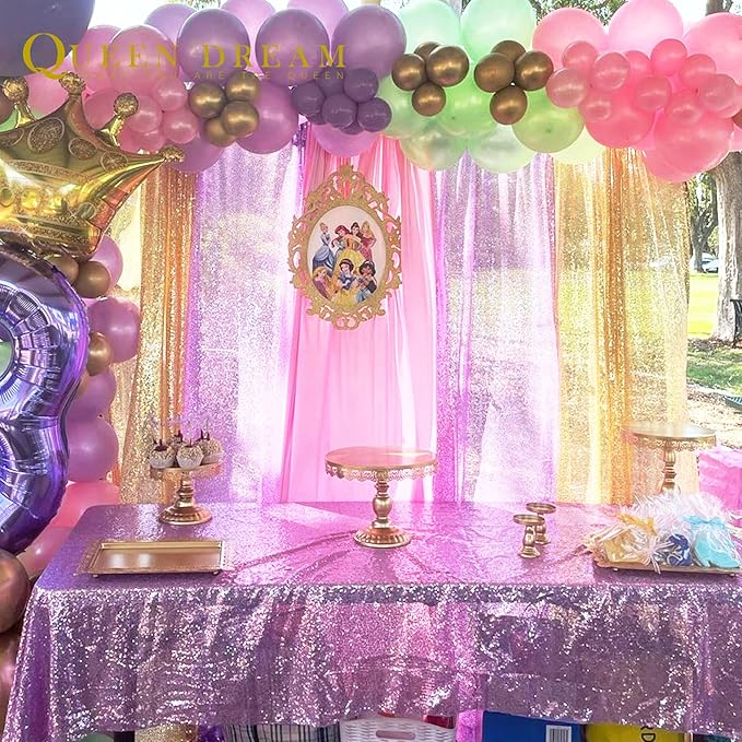 Sequin Backdrop Curtains Panels for Parties - Glitter Photo Backdrop Drapes 2 Panels 3x8FT Light Purple Curtain for Wedding Birthday Wall Decor