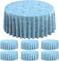 6Pcs Christmas Snowflake Plastic Party Tablecloth Decorations,Disposable Light Blue Snowflake Xmas Round Table Cover Backdrop for Winter Onederland Christmas Holiday Party Supplies,84 inch(Light Blue)