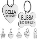 Providence Engraving Custom Engraved Stainless Steel Pet ID Tags - Personalized Front and Back Identification, for Large or Small Cats and Dogs, Heart, Small