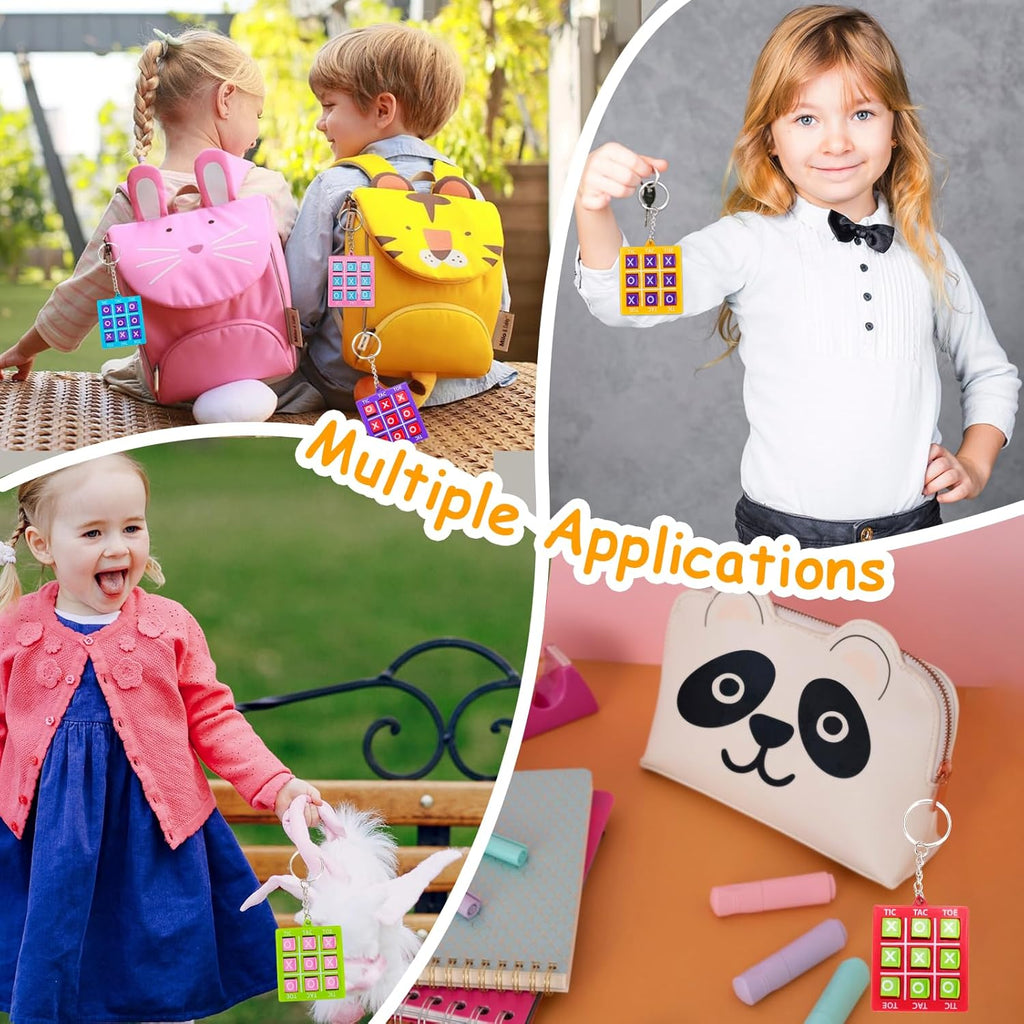 24PCS Tic Tac Toe Game Birthday Party Favors Goodie Bags Stuffers for Kids 3-5 4-8 8-12 Classroom Treasure Chest Carnival Prize Box Toys Bulk Keychain Pinata Filler Back to School Student Return Gifts
