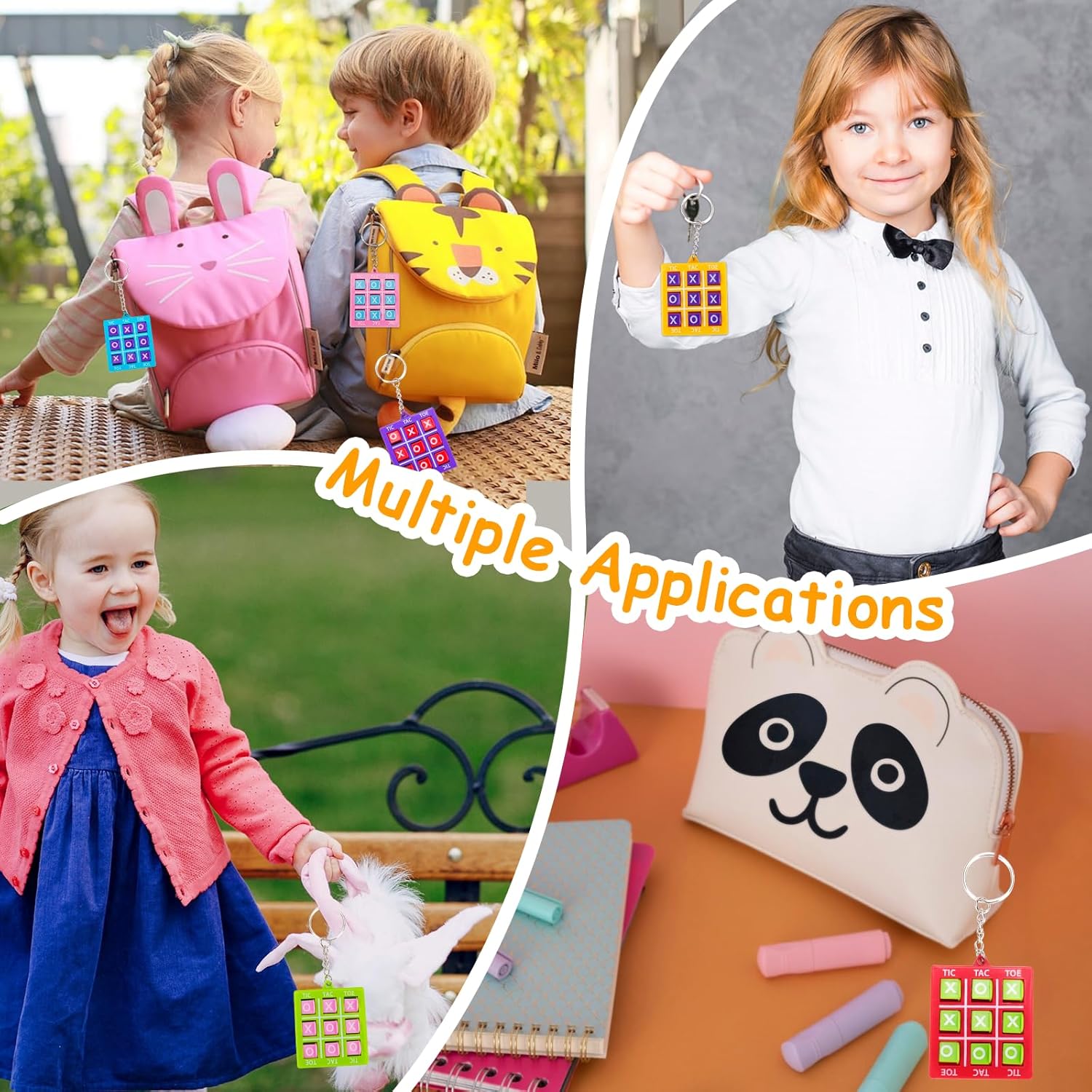 24PCS Tic Tac Toe Game Birthday Party Favors Goodie Bags Stuffers for Kids 3-5 4-8 8-12 Classroom Treasure Chest Carnival Prize Box Toys Bulk Keychain Pinata Filler Back to School Student Return Gifts