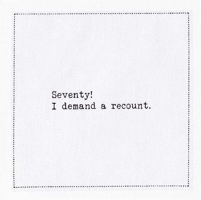 Five Star Napkins 70th Birthday Quotes White Cotton Cocktail Napkins, Beverage Napkins, Bar Napkins, Cloth Napkins, Party Napkins, Events, Holidays, Weddings, Birthdays, Disposable, 4.5" x 4.5"- (50x)