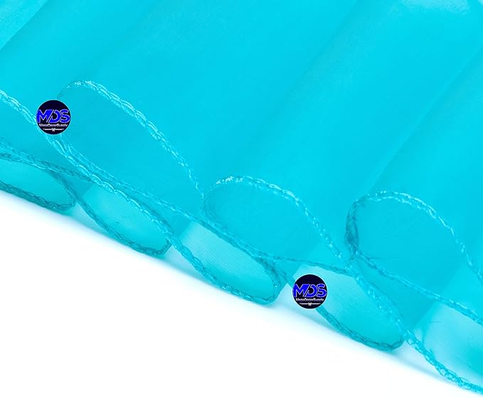 MDS Pack of 200 PCS Organza Chair Sashes Wider Dining Chair Bows Ribbon Tie Back for Wedding Party Birthday Bridal Shower Reception Event Banquet Home Chair Cover Decoration - Light Teal