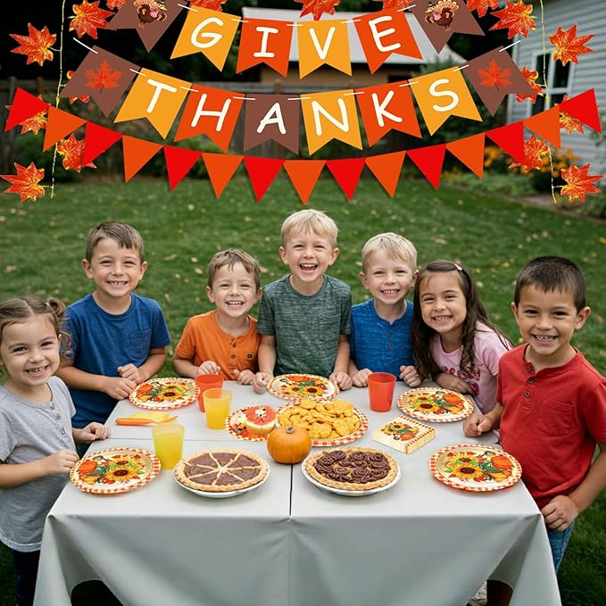 Sunflower Plates and Napkins Set for 50 Guests – Disposable Fall Party Supplies, Pumpkin Design for Sunflower Thanksgiving Party Decoration