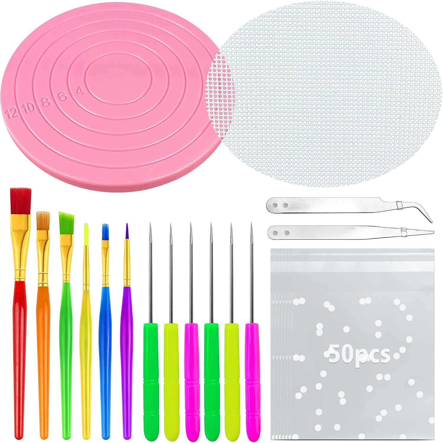 67 PCS Cookie Decorating Kit Supplies Including Turntable Brushes Scribe Needle Bags for Cookie Cupcake Cake Decoration