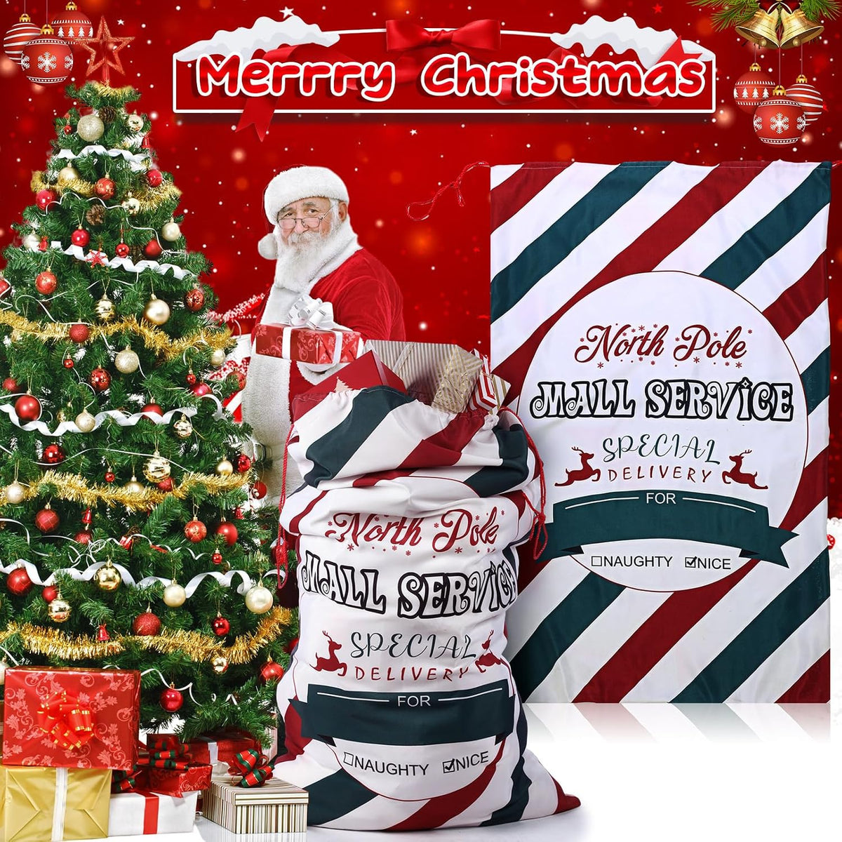 treela 56 x 36 inch jumbo christmas santa, side view