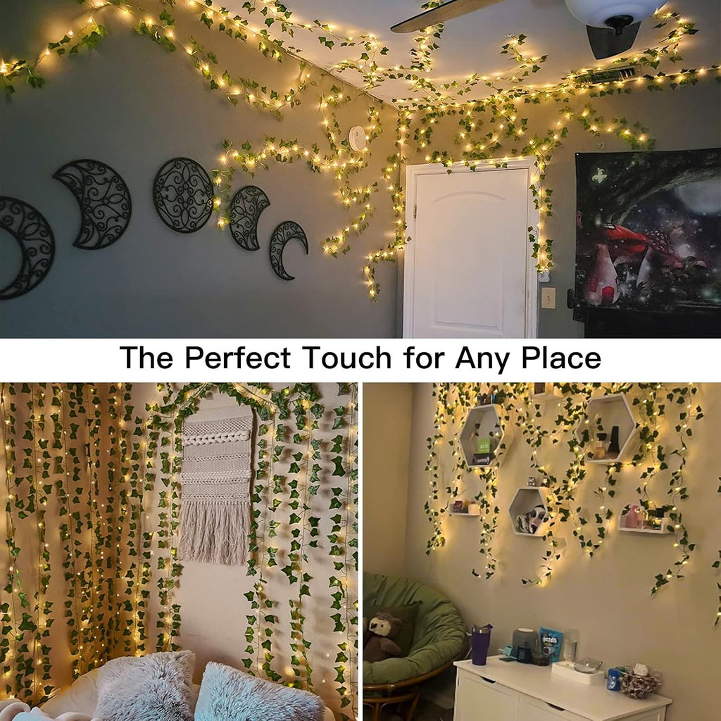 suddus Vine Lights for Bedroom 200 LED Ivy Curtain Lights Remote6.5x6.5ft | Ivy Curtain Lights, Remote Control, Indoor Outdoor Decor, For Bedroom Dorm Wedding Party Wall