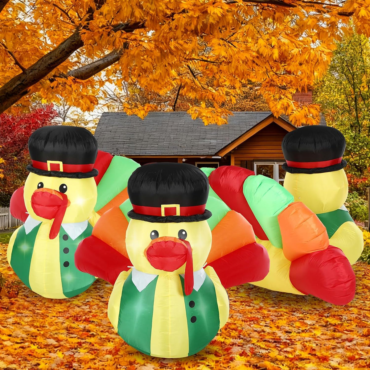 leyndo 5ft fall inflatable outdoor thanksgiving blow up, package contents