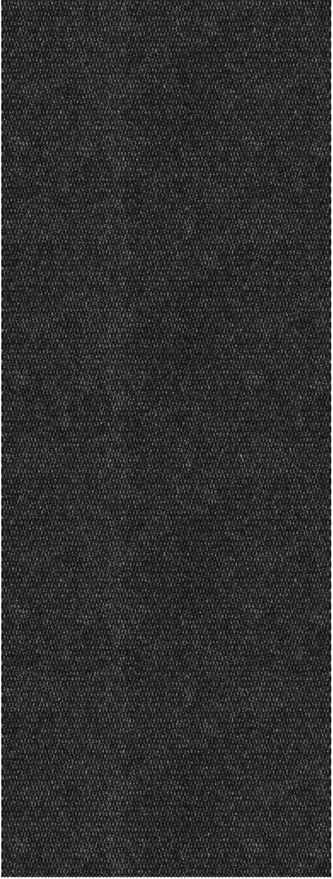 Ottomanson Commercial Scrape Rib Entry Mat – Heavy Duty Ribbed Floor Mat for High Traffic – Non Slip Rubber Back, Waterproof – Indoor Outdoor Use for Offices, Schools, Lobbies, 2'7" x 51', Black