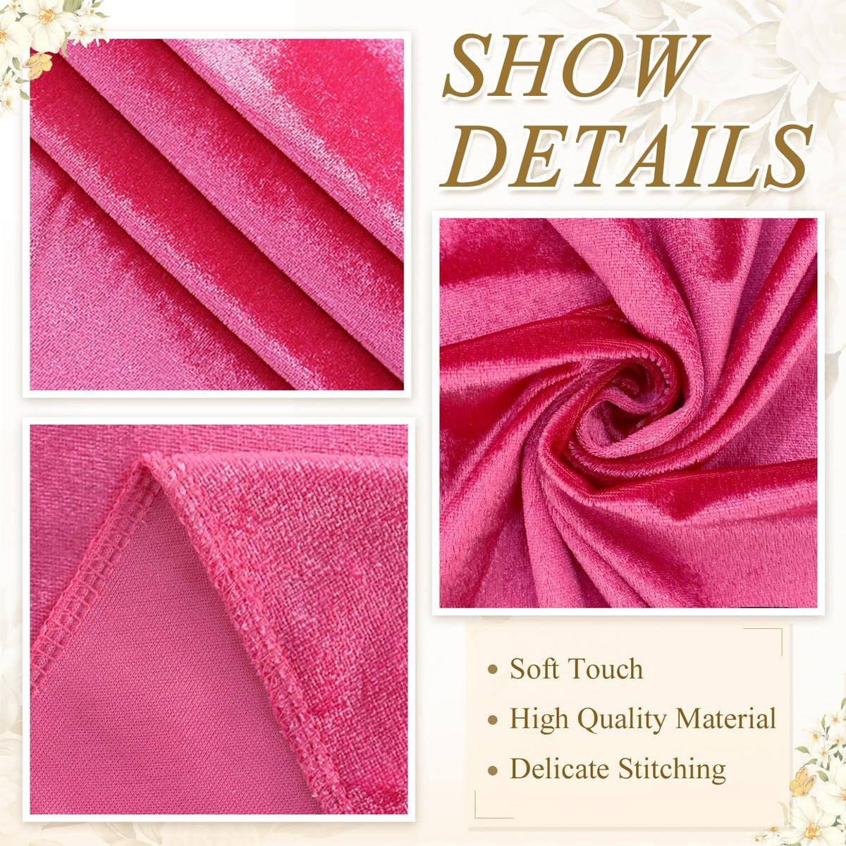 FANPROMS Wedding Pink Aisle Runner 4x25 FT Wedding Velvet Aisle Runner for We...