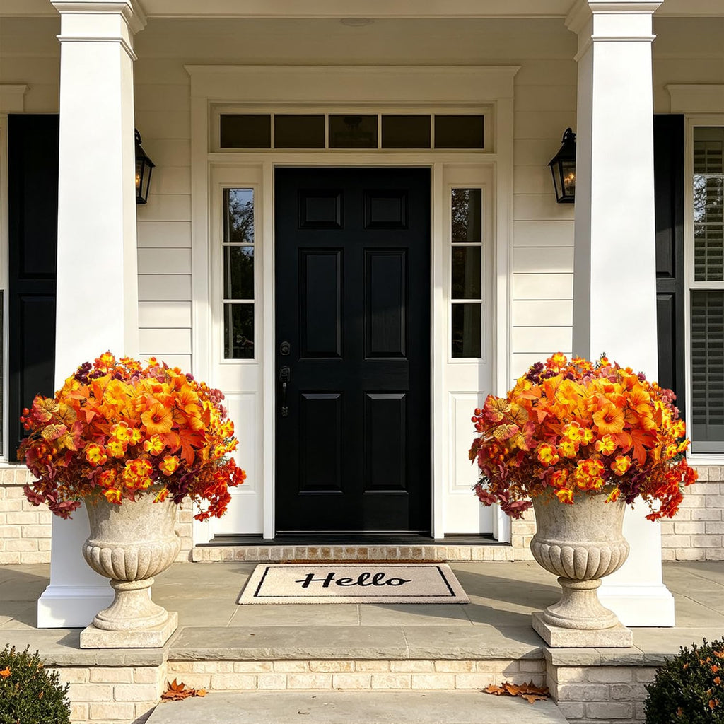 grunyia 12 bundle fall artificial flowers for outdoor, close-up detail
