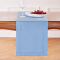 Solino Home Linen Cornflower Blue Hemstitch Table Runner 36 Inches - 100% Pure Linen Small Table Runner 14 x 36 Inch Ideal for Dresser and Coffee Tables - Classic Hemstitch - Christmas, Holiday