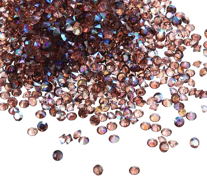 PATIKIL 14000Pcs Wedding Table Scatter Confetti Crystals 3mm Acrylic Diamonds Vase Fillers Gems for Table Centerpiece Decorations Bridal Shower Party, Dark Brown AB