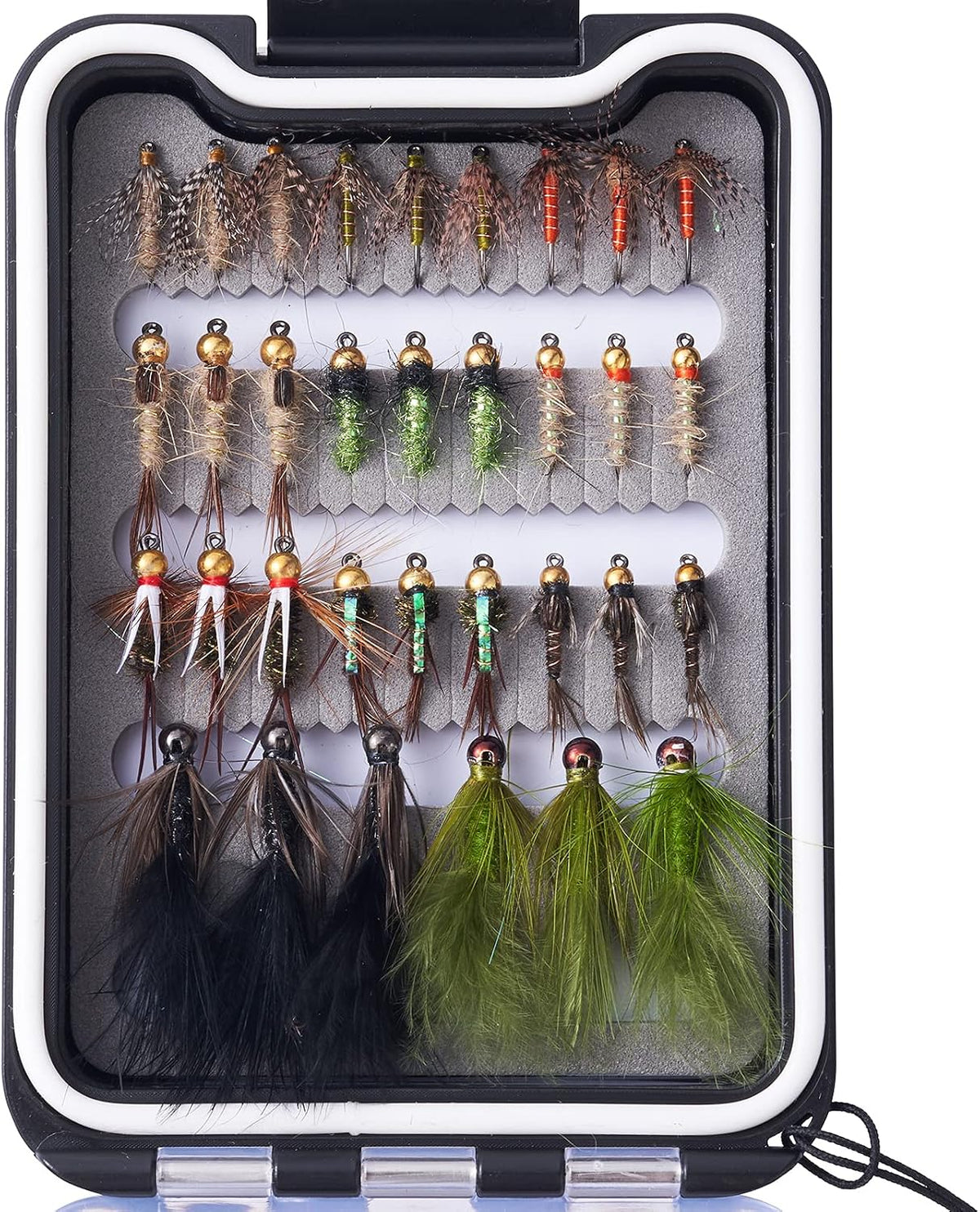 BASSDASH Fly Fishing Flies Kit Fly Assortment Trout Bass Fishing with Fly Box...