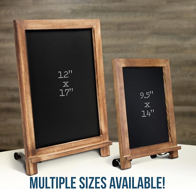Rustic Torched Tabletop Chalkboard Sign/Hanging Magnetic Wall Chalkboard/Small Countertop Chalkboard Easel/Kitchen Countertop Memo Board / 12" x 17" in. Weddings, Birthdays, Baby Announcements