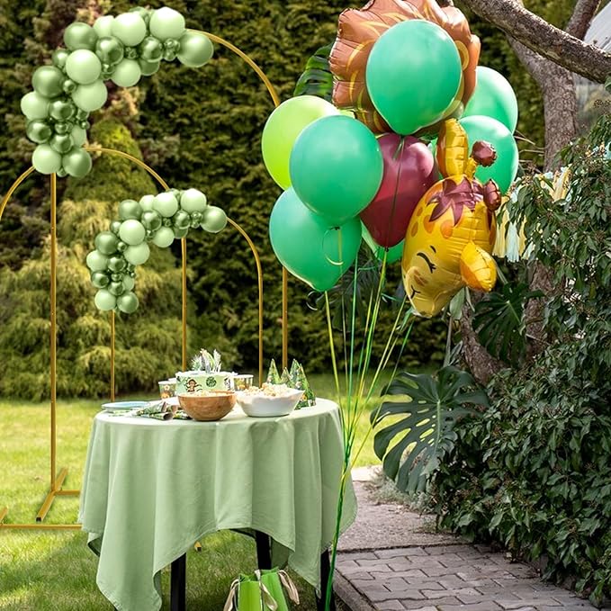 U+U Arch Backdrop Stand Set of 3, Gold Arch Stand for Wedding Birthday Party Bridal Baby Shower Balloon Arch Decoration (7.2FT, 6.6FT, 6FT)