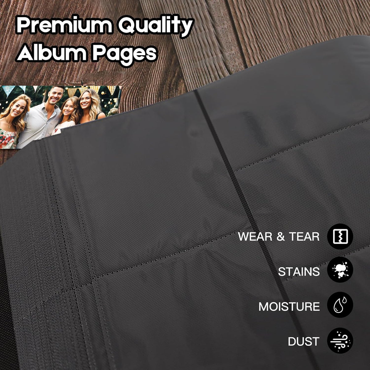 Extra Large Capacity 4x6 Photo Album, Holds 1000 Photos, Black