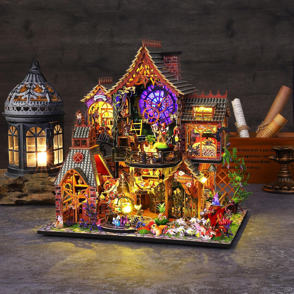 spilay dollhouse miniature with furniture,diy wooden crafts doll shown in use