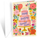 Prime Greetings Sister Birthday Card, Made in America, Thick Card Stock with Premium Envelope Packaged in a Reusable Presentation Mailer, Eco-Friendly, 5in x 7.75in