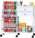 tc-homeny wheeled wrapping paper organizer gift wrap ribbon, main product view