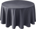 Biscaynebay Textured Fabric Round Tablecloths 108", Dark Grey Water Resistant Washable Table Cloth Circle Folding Table Covers Linen for Dining, Kitchen, Wedding, Parties etc