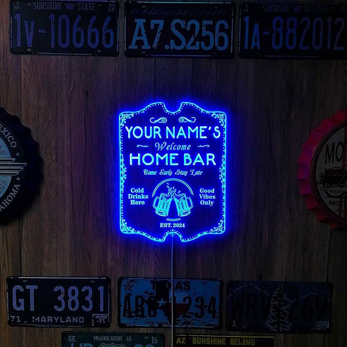 ADVPRO Personalized Your Name Home Bar RGB Dynamic Glam LED Sign - Cut-to-Edge Shape - Smart 3D Decoration - Multicolor Signage st06s86-fnd-p11b-tm-c