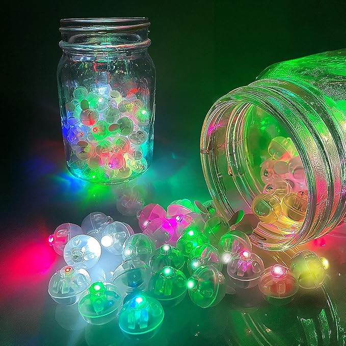 Aogist 100pcs Mutilcolor Balloon Lights, Long Standby Time Waterproof Mini Ball Light, Round LED Flash Lamp for Paper Lantern Balloon Party,Wedding,Birthday,Festival,New Year and Christmas Decorative