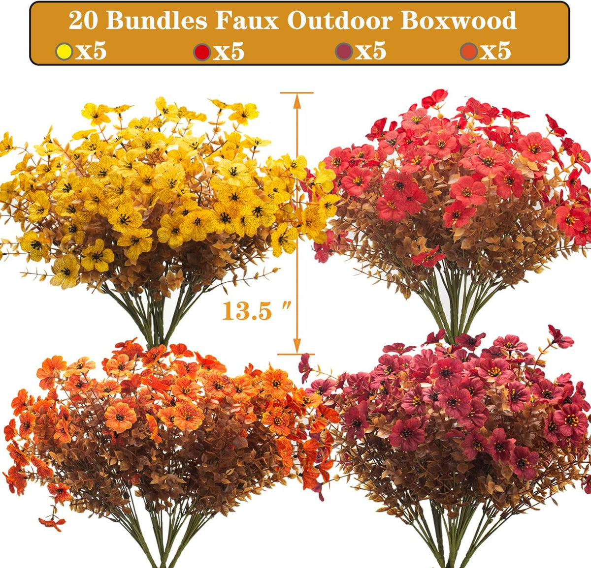 grunyia 20 bundles uv resistant artificial fall flowers shown in use