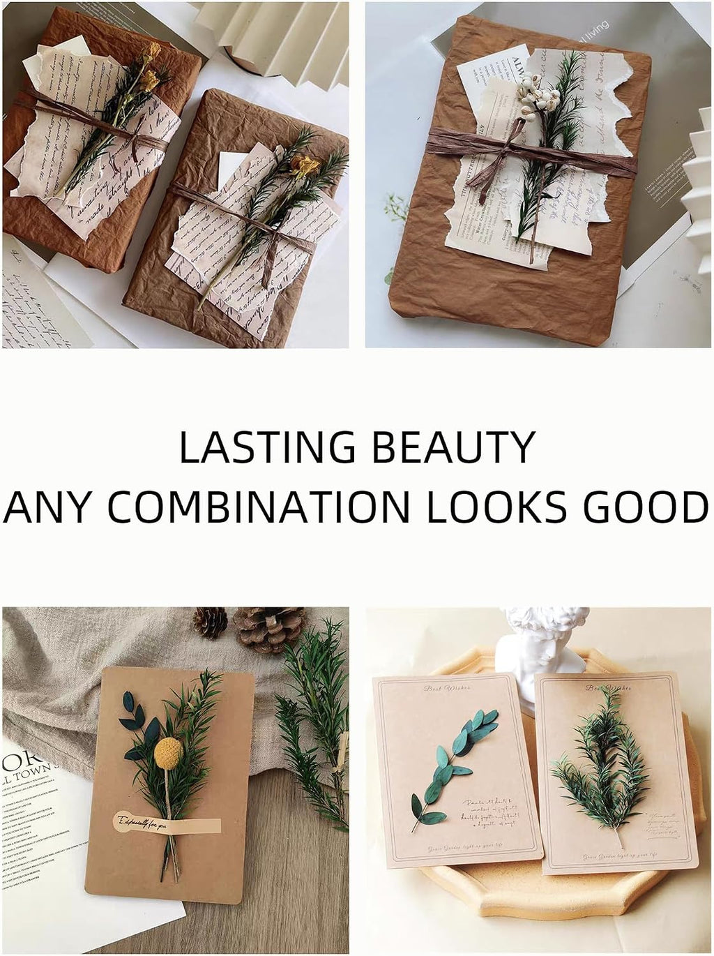 12 Kind Dried Flowers Set - Including Lavender, Eucalyptus, Wheat, Bunny Tails, Handmade for DIY Crafts, Vase Decor, Wedding/Home/Birthday/Seasonal Decor