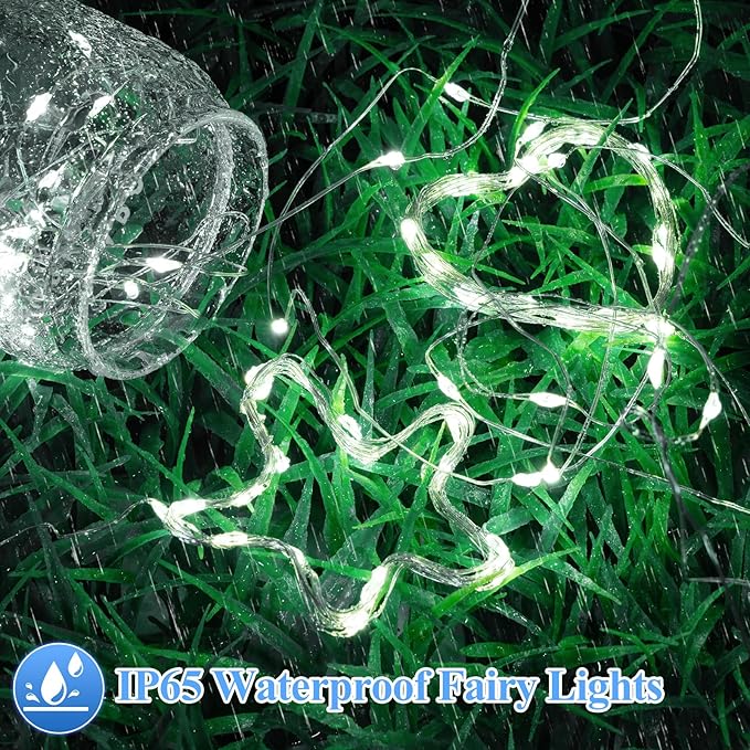 Lakumu 6 Pack Fairy Lights Battery Operated String Lights -7FT 20LED Fairy Lights Silver Wire Firefly Starry Lights for DIY Christmas Decorations Mason Jar Wedding Centerpiece Table Decor, Cool White