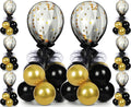 bbto 8 set gold black table centerpieces balloons, main product view