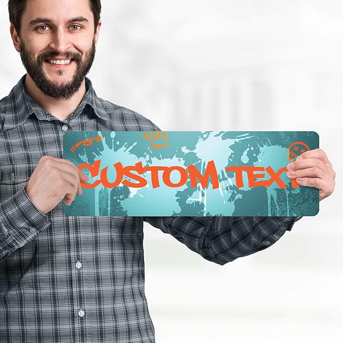 Custom Sign, Custom Street Sign, 11 Font Colors, 13 Font Styles, 4 Hole Options, 22 Sizes, 6x18 Inches, Rust Free DiBound, Fade Resistant, Made in USA by My Sign Center (Graffiti)