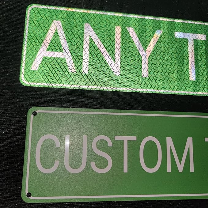Custom Street Signs, Reflective Option, Single/Double Sided, Outdoor Metal Signs with Direction Arrow, Personalized Rust Free Aluminum, UV Protected & Weatherproof - 4x18 Inch
