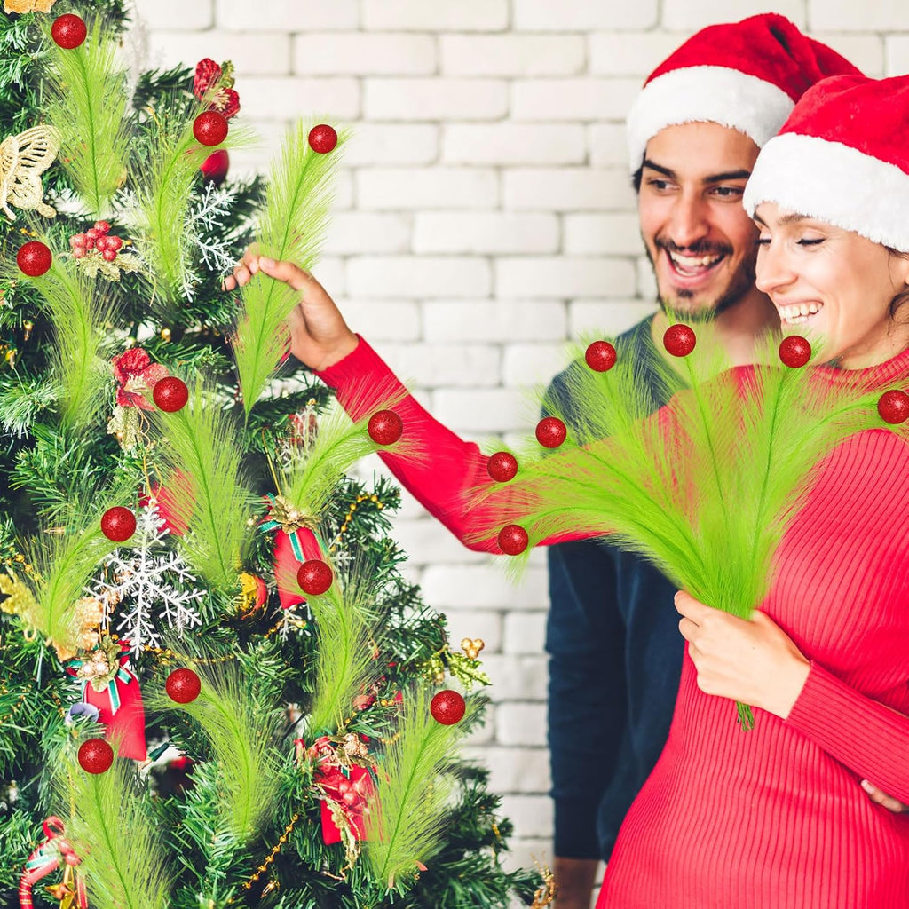 8 Pcs Christmas Tree Topper,17 Inch Christmas Tree Decorations,Red Green Christmas Tree Picks Ornaments for Tree Decorations