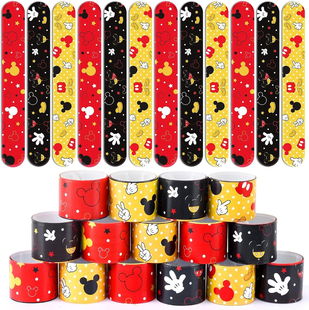 Cartoon Animation Slap Wristband, 24 Pack - Birthday Party Favors | Cartoon Theme Bracelets for Treasure Box Goodie Bag Stuffers, Kids Classroom Rewards, Party Prize Gifts