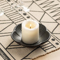 Ceramic Pillar Candle Holder, Incense & Tealight Tray, Black | Ceramic pillar candle holder for tealights, incense, and palo santo. Easy to clean. Ideal for home decor and aromatherapy.