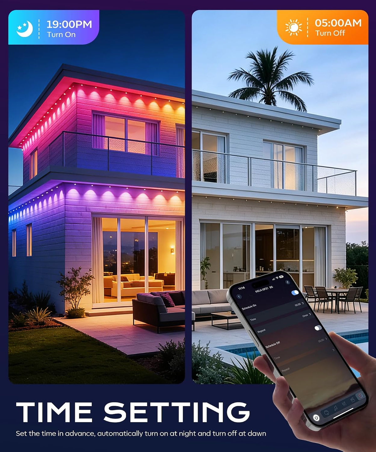 Permanent Outdoor Lights for House, 200ft Christmas RGB+IC Lights