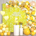 12PCS Colorful Yellow Shimmer Wall Backdrop, Square Sequin Photo Backdrops Panel, Glitter Wall Background for Birthdays, Weddings, Christmas, Engagements, Disco Bachelorette Party Decor (3FTx4FT)